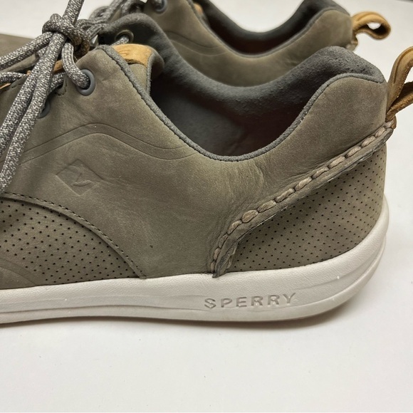 *SOLD* Sperry Top-Sider Mens Gamefish Gray Leather Lace Up Perforated Sneakers - Picture 5 of 9